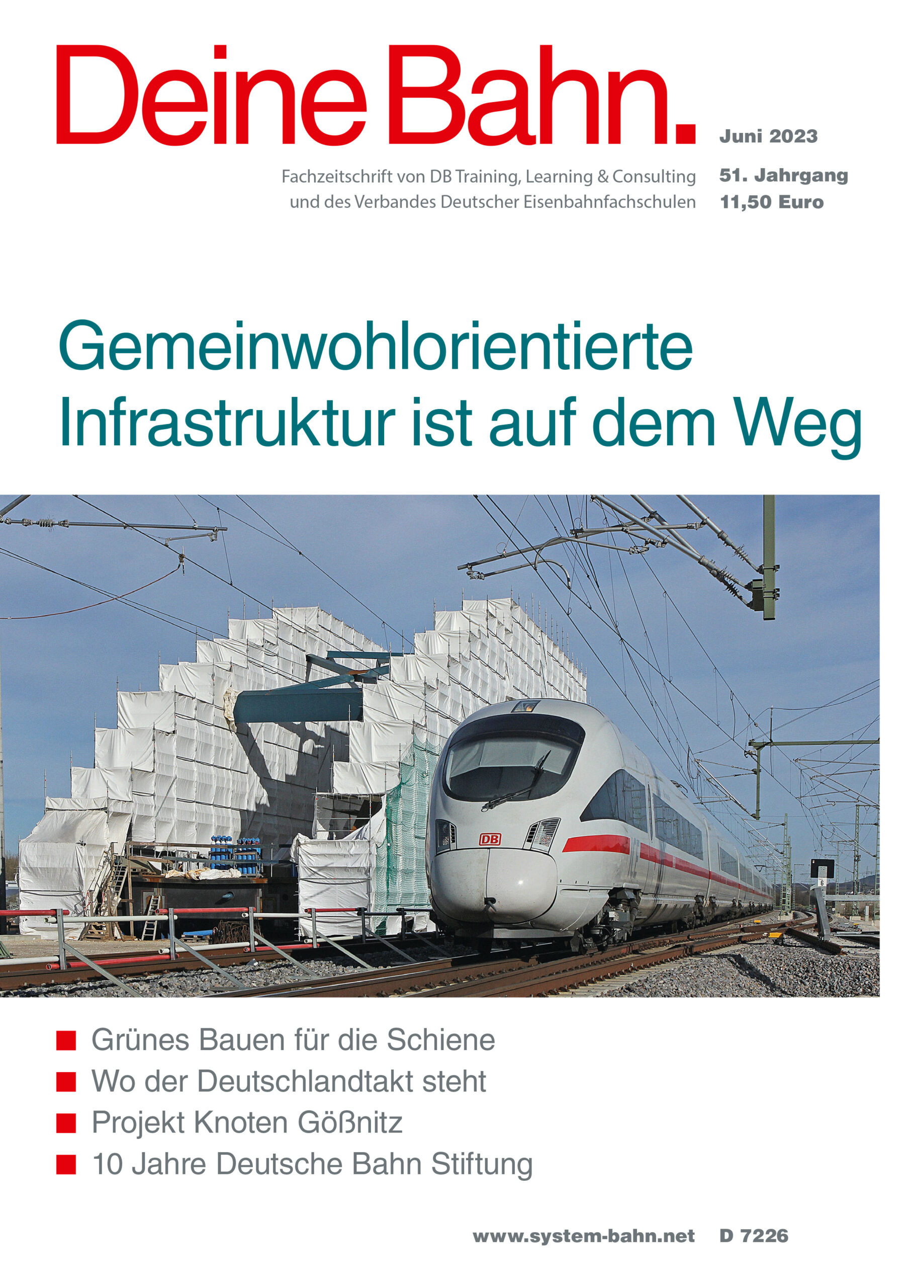Umschlagmotiv Fachzeitschrift Deine Bahn Juni 2023