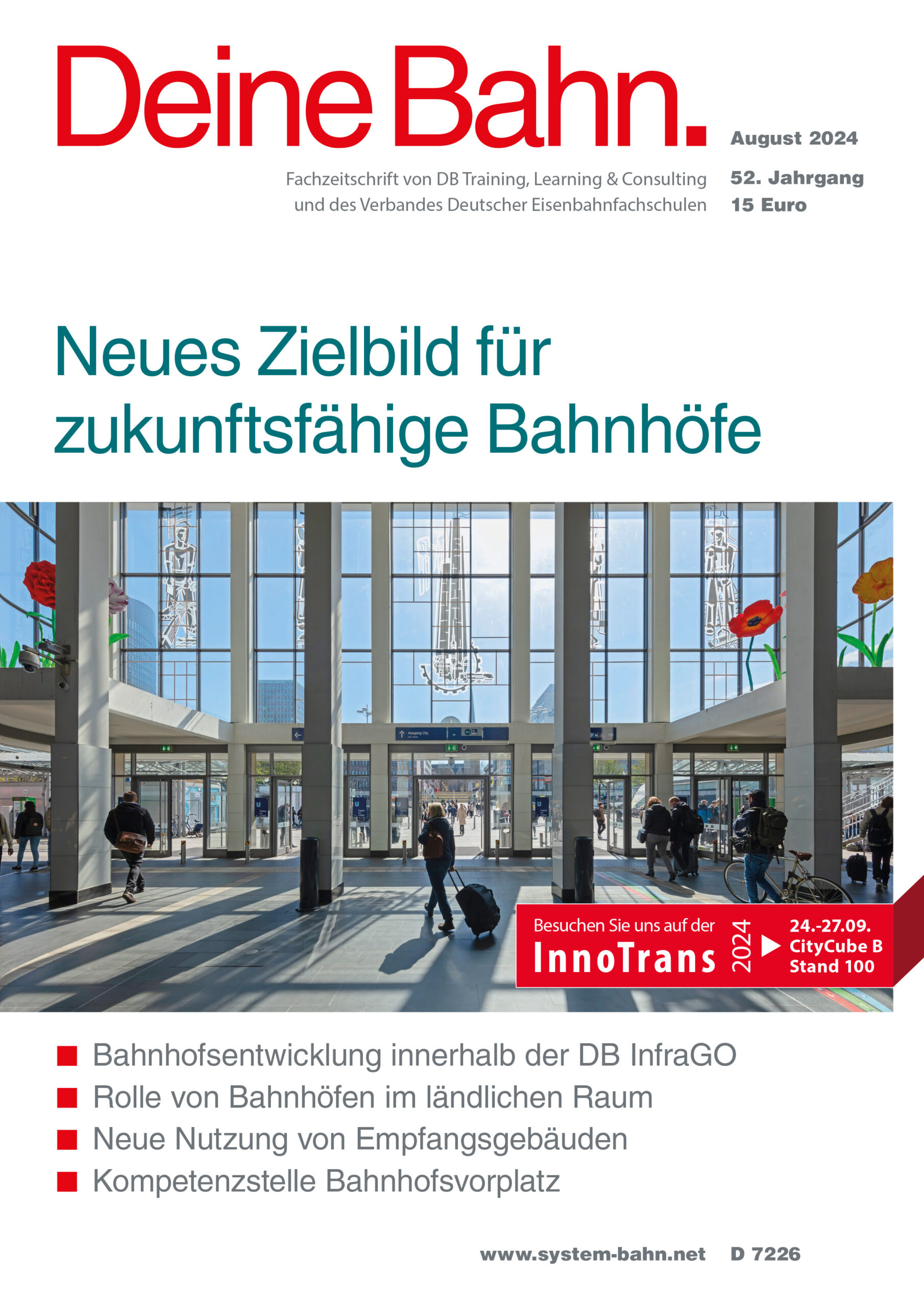 Umschlagmotiv Fachzeitschrift Deine Bahn August 2024