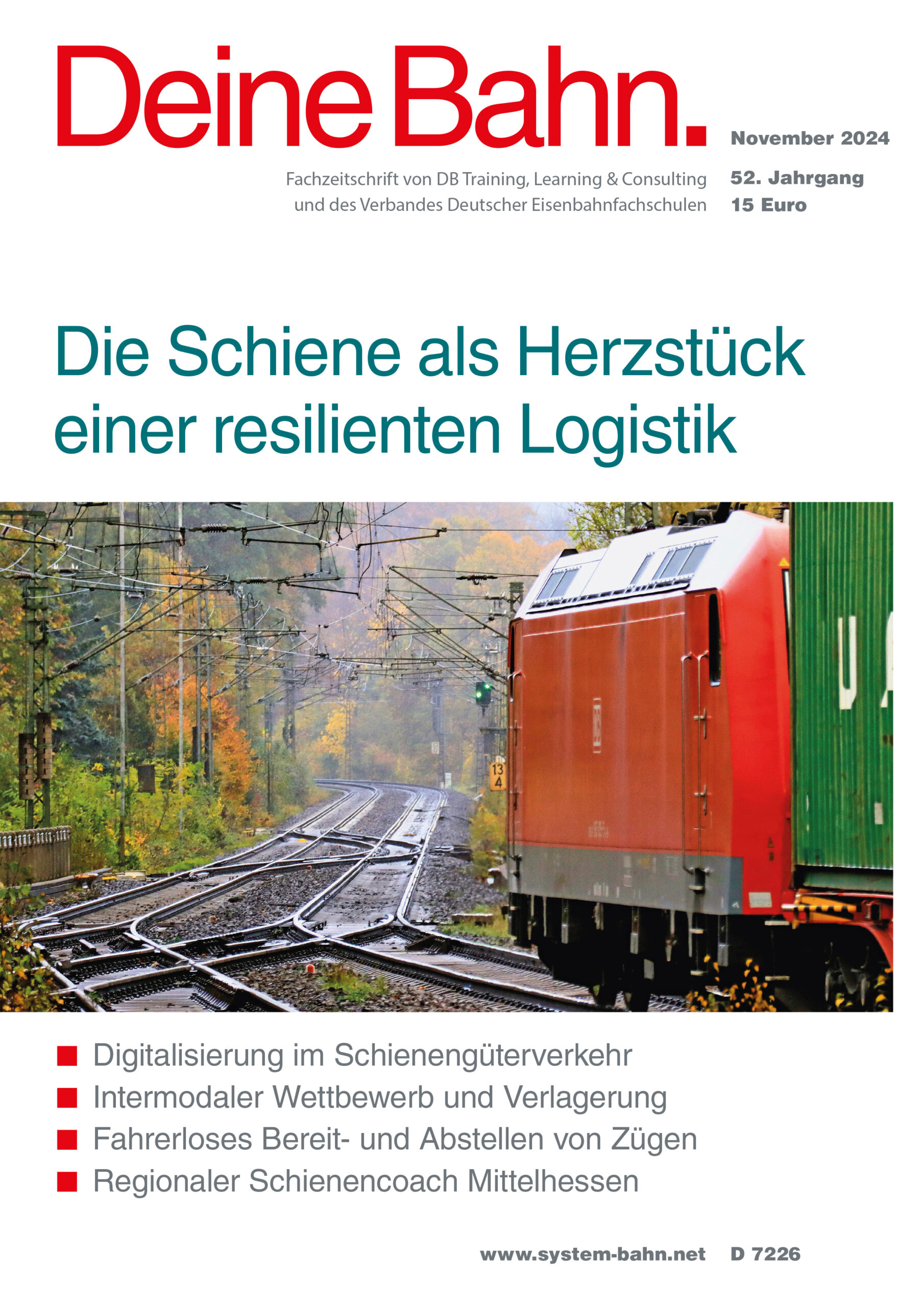 Umschlagmotiv Fachzeitschrift Deine Bahn November 2024