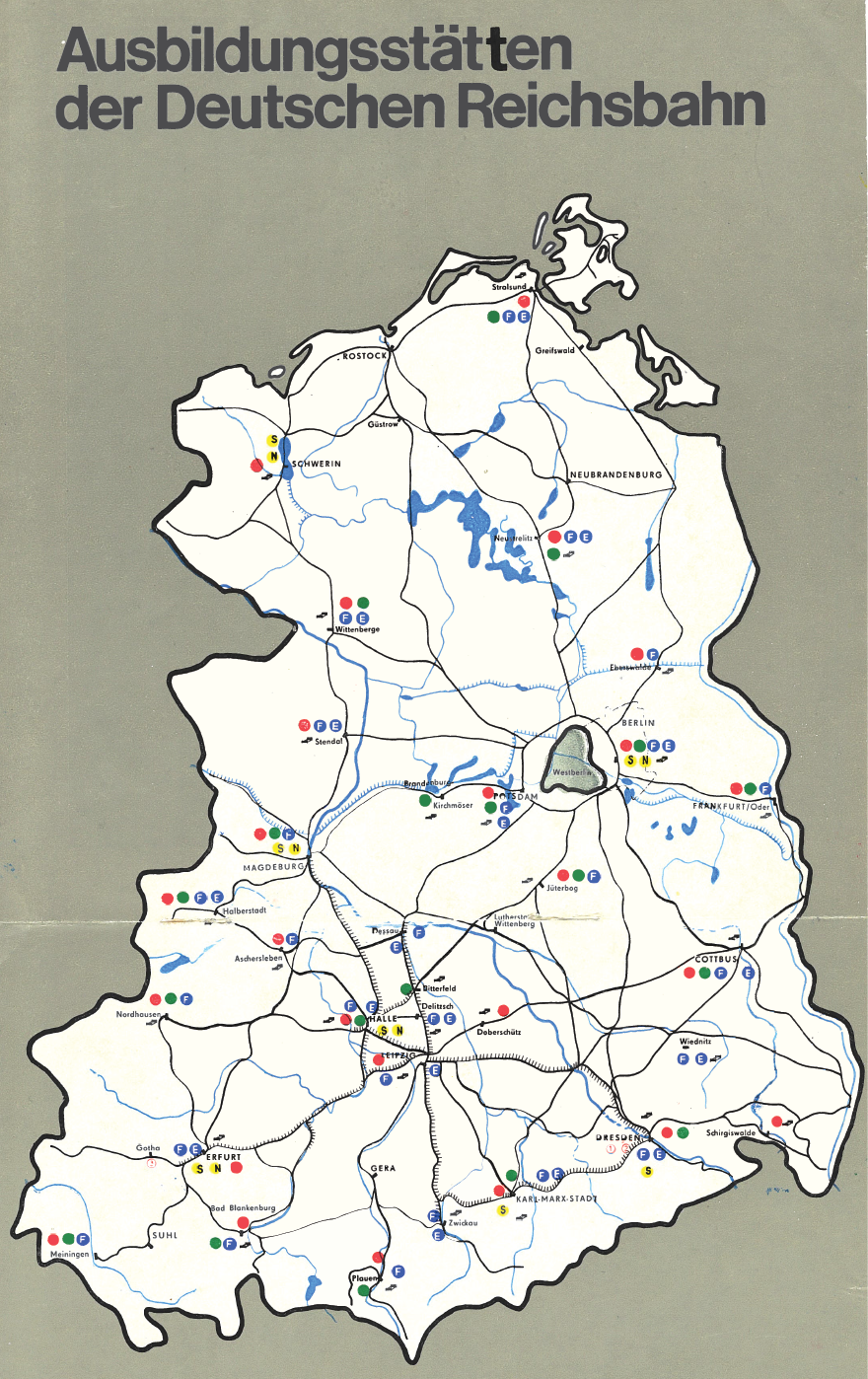 Abbildung 3: Ausbildungsstätten der Deutschen Reichsbahn in der ehemaligen DDR