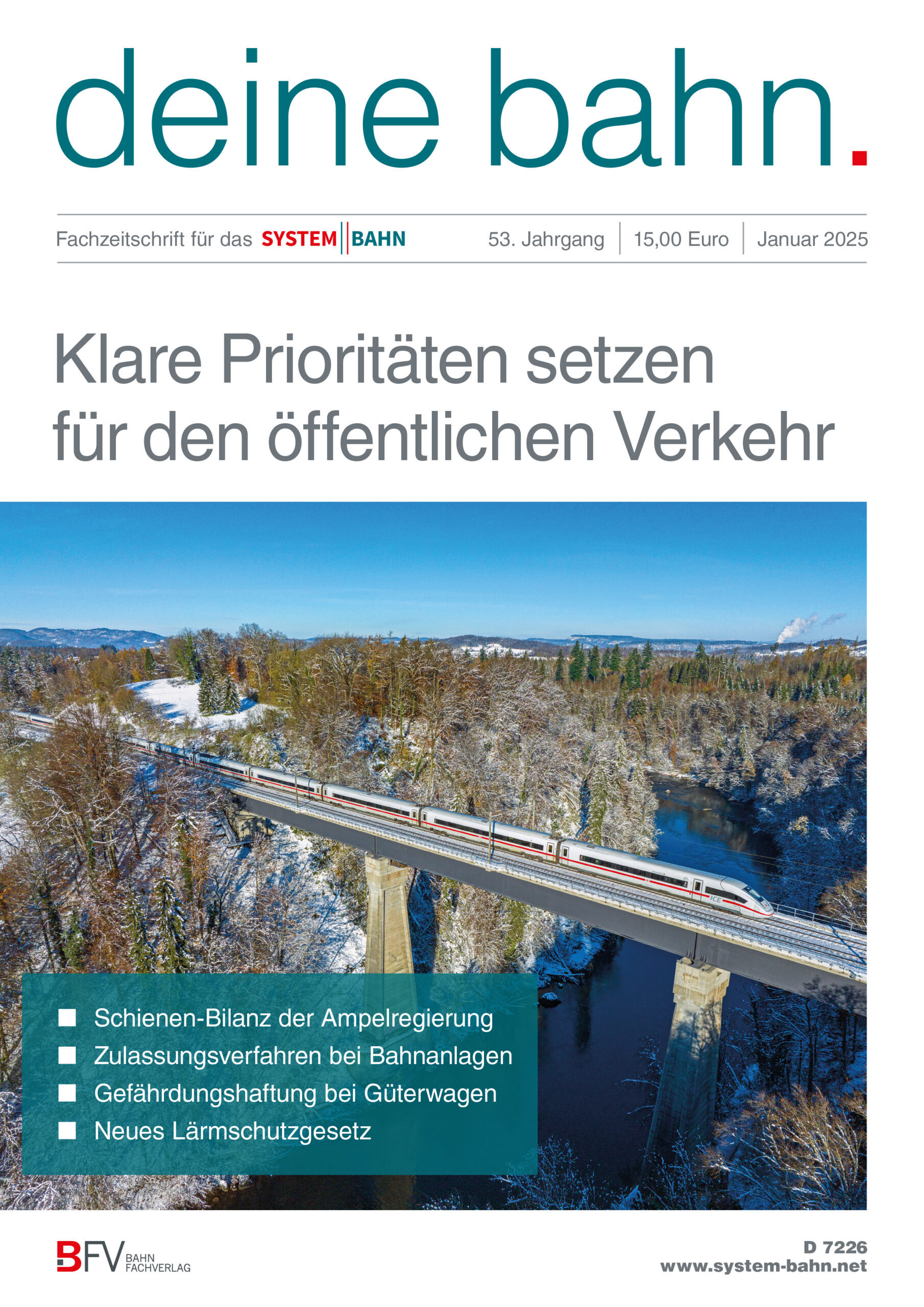 Umschlagmotiv Fachzeitschrift Deine Bahn Januar 2025