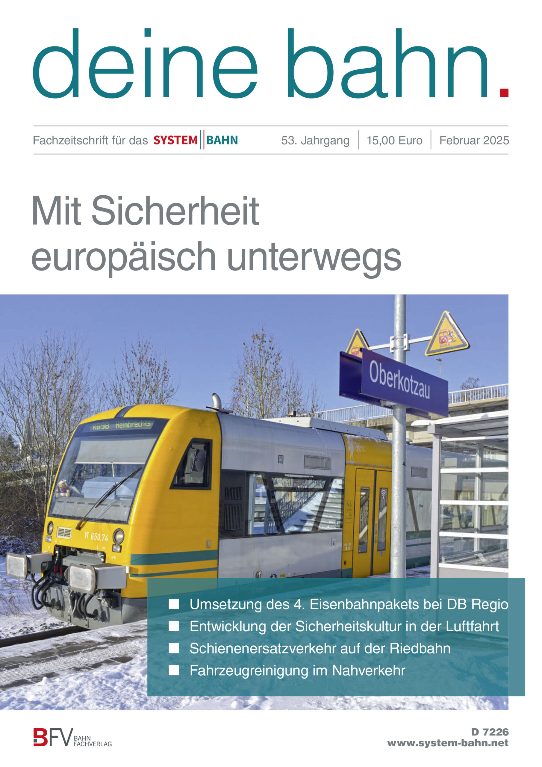 Umschlagmotiv Fachzeitschrift Deine Bahn Februar 2025